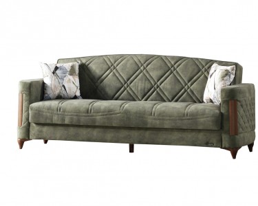 Canapea extensibila cu lada de depozitare, 3 locuri Tuna Verde K1, l226xA84xH93 cm