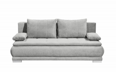 Canapea extensibila cu lada de depozitare, tapitata cu stofa, 3 locuri, Eliana Gri deschis, l208xA105xH93 cm