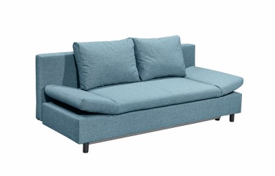Canapea extensibila cu lada de depozitare, tapitata cu stofa, 3 locuri, Lenis Turcoaz, l200xA85xH92 cm