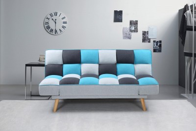 Canapea extensibila tapitata cu stofa, 2 locuri Boyka Multicolor, l179xA90xH87 cm