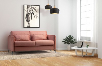 Canapea extensibila tapitata cu stofa, 3 locuri Fiona Caramiziu, l186xA99xH92 cm