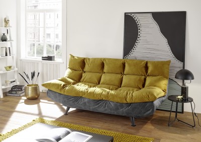 Canapea Finland Salvador 15 / Salvador 09 Extensibila cu Spuma Poliuretanica, 3 Locuri, Suprafata de Dormit 216x146 cm, tapitata cu Stofa, cu Lada de Depozitare, Cotiere Reglabile, l216xA108xH104 cm