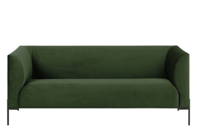 Canapea fixa cu 2,5 locuri tapitata cu stofa, cu picioare din metal Ontario Dark Green, l185xA76xH76 cm