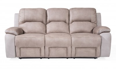 Canapea fixa tapitata cu stofa, 3 locuri Recliner Monterray Grey, l220xA99xH102,9 cm