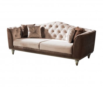 Canapea fixa tapitata, 3 locuri Ligno Maro K1, l242xA96xH94 cm