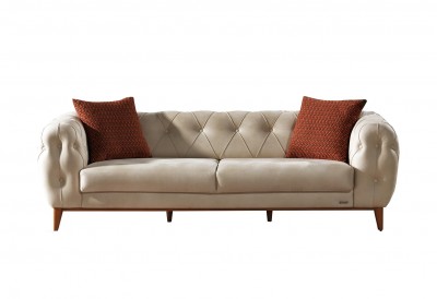 Canapea fixa tapitata, 3 locuri Lord Crem K2, l242xA102xH75 cm