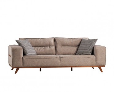 Canapea fixa tapitata, 3 locuri Oslo Bej K1, l237xA96xH88 cm