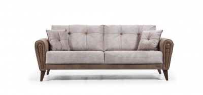 Canapea fixa tapitata, 3 locuri Yali Bej K2, l214xA96xH83 cm