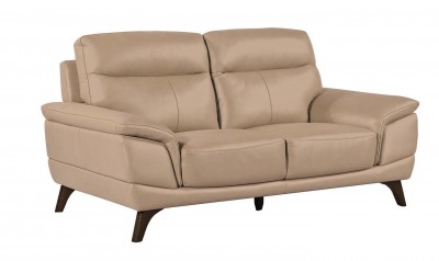 Canapea fixa tapitata cu piele ecologica, 2 locuri Cosimo Taupe, l178xA97xH95 cm