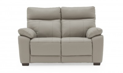 Canapea fixa tapitata cu piele ecologica, 2 locuri Positano Light Grey, l150xA94xH98 cm