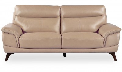 Canapea fixa tapitata cu piele ecologica, 3 locuri Cosimo Taupe, l207xA97xH95 cm