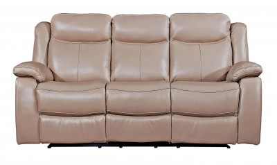 Canapea fixa tapitata cu piele ecologica, 3 locuri Recliner Torretta Taupe, l216xA93xH100 cm
