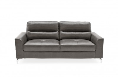 Canapea fixa tapitata cu piele ecologica, 3 locuri Tanaro Grey, l194xA88xH88 cm