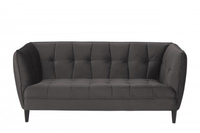 Canapea fixa tapitata cu stofa, 2,5 locuri Jonna Velvet Gri Inchis / Negru, l182xA82xH80 cm
