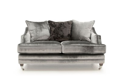 Canapea fixa tapitata cu stofa, 2 locuri Belvedere Pewter Grey, l160xA107xH90 cm