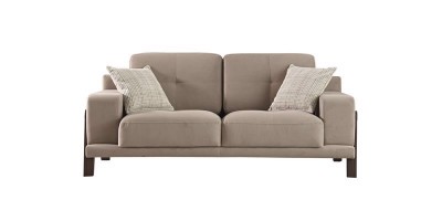 Canapea fixa tapitata cu stofa, 2 locuri Carlino Grej, l180xA90xH75 cm