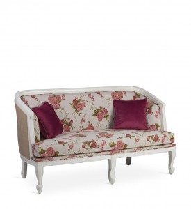 Canapea fixa tapitata cu stofa, 2 locuri Juliet Flowers Multicolor, l160xA70xH90 cm