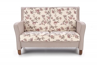 Canapea fixa tapitata cu stofa, 2 locuri Lombard XL Multicolour / Walnut, l149xA70xH94 cm