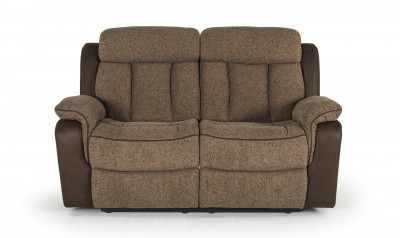 Canapea fixa tapitata cu stofa, 2 locuri Recliner Brampton Brown, l165xA95xH102 cm