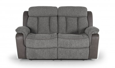 Canapea fixa tapitata cu stofa, 2 locuri Recliner Brampton Grey, l165xA95xH102 cm