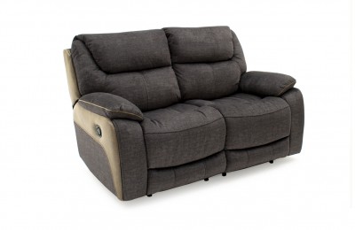 Canapea fixa tapitata cu stofa, 2 locuri Recliner Santiago Grey, l164,6xA99,1xH100 cm