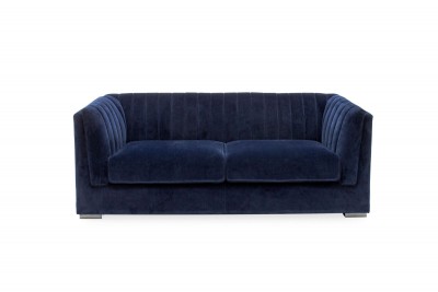 Canapea fixa tapitata cu stofa, 2 locuri Upton Midi Blue, l165xA90xH80 cm