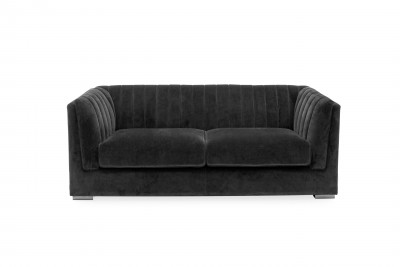 Canapea fixa tapitata cu stofa, 2 locuri Upton Midi Dark Grey, l165xA90xH80 cm