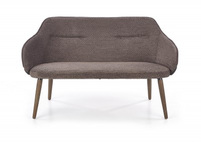 Canapea fixa tapitata cu stofa, 2 locuri Vermont XL Dark Grey / Walnut, l130xA65xH77 cm