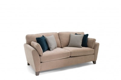 Canapea fixa tapitata cu stofa, 3 locuri Cantrell Beige, l208xA92xH90 cm