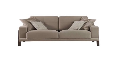 Canapea fixa tapitata cu stofa, 3 locuri Carlino Grej, l225xA90xH75 cm