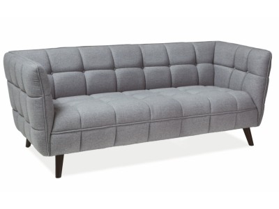 Canapea fixa tapitata cu stofa, 3 locuri Castielli 3 Gri / Wenge, l200xA85xH78 cm