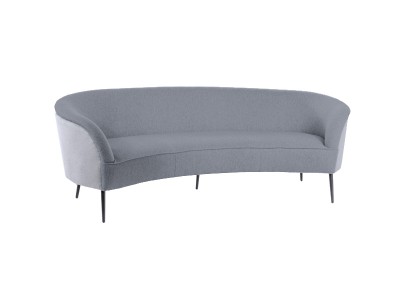 Canapea fixa tapitata cu stofa, 3 locuri Eugene Gri, l220xA104xH77 cm