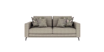 Canapea fixa tapitata cu stofa, 3 locuri Hector Gri deschis, l215xA98xH85 cm