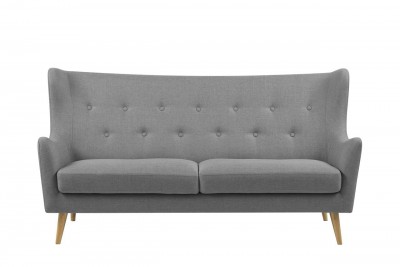 Canapea fixa tapitata cu stofa, 3 locuri Kamma Gri Deschis, l201xA89xH105 cm