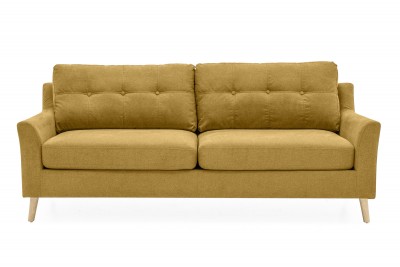 Canapea fixa tapitata cu stofa, 3 locuri Olten Yellow, l200xA86xH85 cm