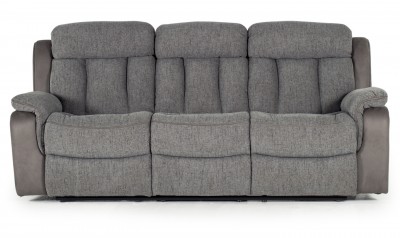 Canapea fixa tapitata cu stofa, 3 locuri Recliner Brampton Grey, l222xA95xH102 cm