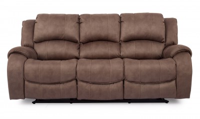 Canapea fixa tapitata cu stofa, 3 locuri Recliner Darwin Brown, l223,5xA106,7xH102,9 cm