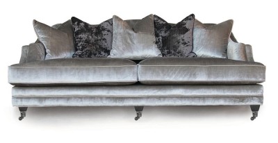 Canapea fixa tapitata cu stofa, 4 locuri Belvedere Pewter Grey, l212xA107xH90 cm