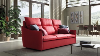 Canapea Helenas Aloe 060/Body 53 Fixa cu Spuma Poliuretanica, 3 Locuri, Perne Incluse, l231xA106xH109 cm