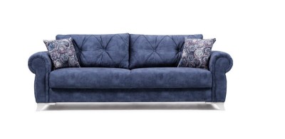 Canapea extensibila cu lada de depozitare, 3 locuri Mito Bleumarin K4, l242xA96xH85 cm