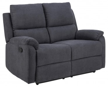 Canapea Recliner tapitata cu stofa, 2 locuri Sabia Gri inchis, l135xA90xH101 cm