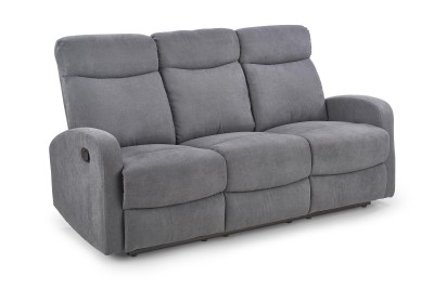 Canapea Recliner tapitata cu stofa, 3 locuri Osmond 3S Gri inchis, l180xA95xH100 cm