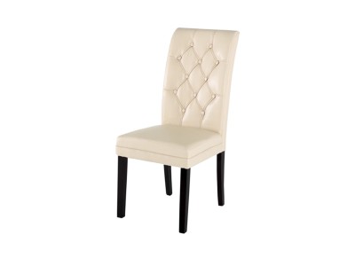Scaun tapitat cu piele ecologica Caprice Ivoir