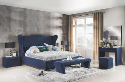 Pat tapitat Tiffany cu lada de depozitare