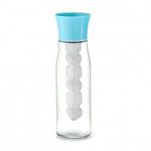 Carafa cu capac si recipient pentru gheata, Blue 800 ml, Ø 8xH26,5 cm