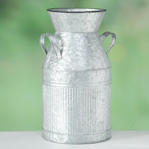 Carafa decorativa din metal Milk Cottage Gri, Ø22xH40 cm