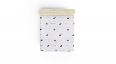 Cearceaf din bumbac Ranforce, Beverly Hills Polo Club BHPC 004 Maro / Alb, 240 x 260 cm