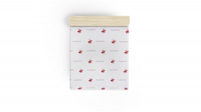 Cearceaf din bumbac Ranforce, Beverly Hills Polo Club BHPC 004 Rosu / Alb, 240 x 260 cm
