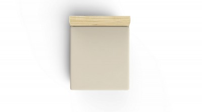 Cearceaf din bumbac Ranforce, Super King Crem, 180 x 200 cm