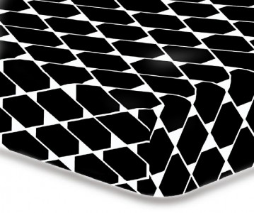 Cearceaf pentru saltea cu elastic Hypnosis Rhombuses Black